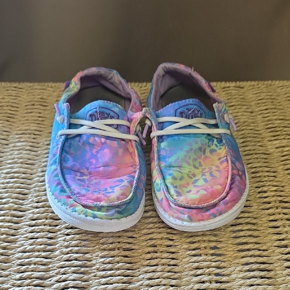 Hey Dude Kids Tie-Dye Slip-On Shoes with Elastic Laces - Multicolor